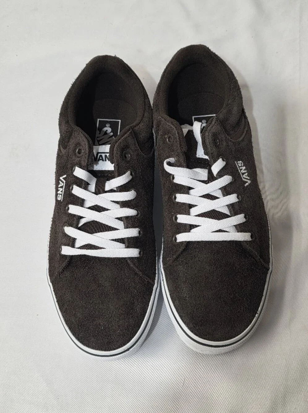 Vans Selden Hairy Suede Demitasse Size 10.5 Brown Low-Top Sneakers